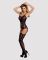 (SALE) Бодистокинг Obsessive Bodystocking G310 S/M/L, топ, чулки, подвязках, круглые вырезы