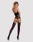 (SALE) Бодистокинг Obsessive Bodystocking G310 S/M/L, топ, чулки, подвязках, круглые вырезы