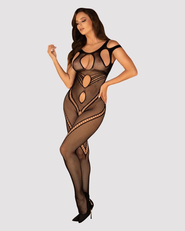Бодистокинг Obsessive Bodystocking G322 S/M/L, фантасмагорически-силуэтный крой