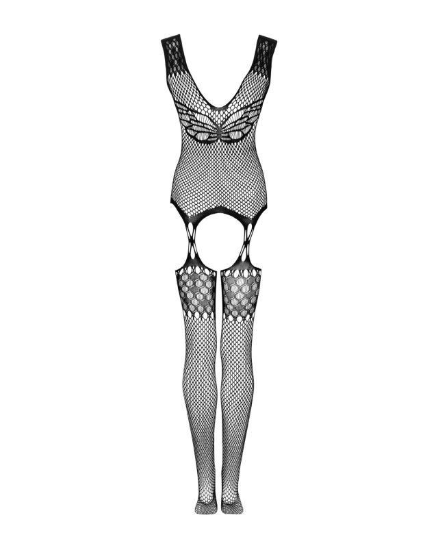 Бодистокинг Obsessive Bodystocking G323 S/M/L black, рисунок пчелы и бабочки