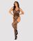 (SALE) Ажурный бодистокинг под паутину Obsessive Bodystocking G325 black S/M/L, черный, комбинезон, имитаци