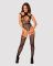 (SALE) Ажурный бодистокинг с отверстиями Obsessive Bodystocking G327 black S/M/L, черный, комбинезон, с дос