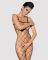 (SALE) Бодистокинг с крупной ячейкой и открытой грудью Obsessive Bodystocking N102 S/M/L, черный