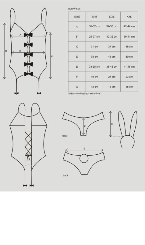 Эротический костюм зайки Obsessive Bunny suit 4 pcs costume pink L/XL, розовый, топ с подвязками, тр