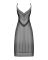 (SALE) Полупрозрачная длинная сорочка Obsessive Estiqua chemise XL/2XL, черный, ассиметричный крой