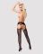 (SALE) Сетчатые чулки-стокинги с кружевным поясом Obsessive Garter stockings S307 XL/XXL, черные, имитация