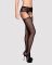 (SALE) Сетчатые чулки-стокинги с кружевным поясом Obsessive Garter stockings S307 XL/XXL, черные, имитация