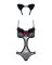 Эротический костюм гепарда Obsessive Gepardina 3 pcs costume L/XL, черный, меховая отделка, монокини