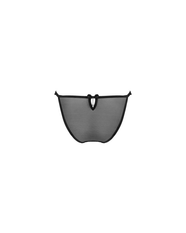 Полупрозрачные трусики с подвеской Obsessive Ivannes panties black S/M, черные