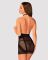 Полупрозрачная сорочка с открытой грудью Obsessive Lacrisia chemise XS/S, черная, с чокером