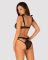 (SALE) Полупрозрачный эротический комплект Obsessive Obsessivia 2pcs set black S/M, бюстгальтер и трусики,