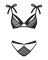 (SALE) Полупрозрачный эротический комплект Obsessive Obsessivia 2pcs set black L/XL, бюстгальтер и трусики,