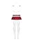 Эротический костюм школьницы с мини-юбкой Obsessive Schooly 5pcs costume L/XL, бело-красный, топ, юб