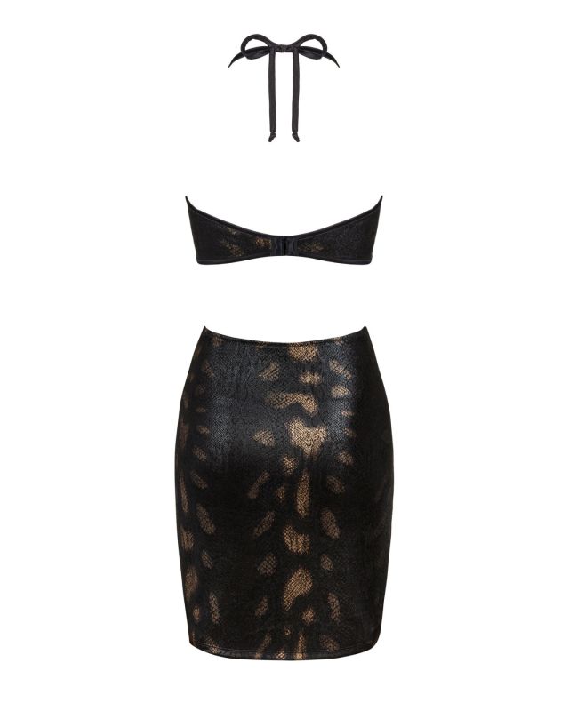Платье под змеиную кожу Obsessive Vivianty dress XS/S, черное