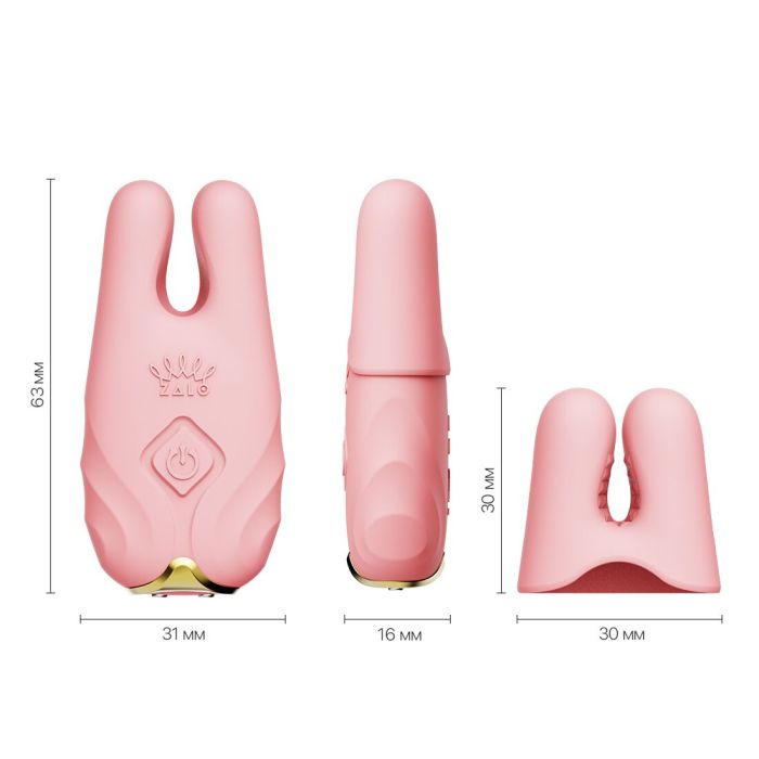 Смарт-вибратор для груди Zalo - Nave Coral Pink, пульт ДУ, работа через приложение