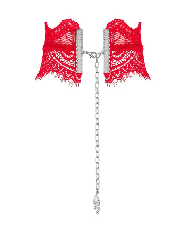 Широкий кружевной чокер Obsessive Bergamore choker, red