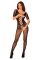(SALE) Сетчатый бодистокинг с цветочным рисунком Obsessive Bodystocking F238 S/M/L, black, с доступом, имит
