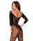 (SALE) Сетчатый бодистокинг с имитацией подвязок Obsessive Bodystocking G329 S/M/L, black, с доступом