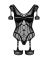 (SALE) Нейлоновый бодистокинг с имитацией гартер Obsessive Bodystocking G334 S/M/L, black, с доступом