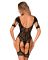 (SALE) Нейлоновый бодистокинг с имитацией гартер Obsessive Bodystocking G334 S/M/L, black, с доступом