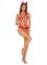 (SALE) Эротический костюм чертика из стреп Obsessive Evilia teddy red L/XL, боди, чокер, накладки на соски,