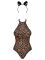 Эротический костюм леопарда Obsessive Leocatia teddy L/XL, боди, обруч с ушками