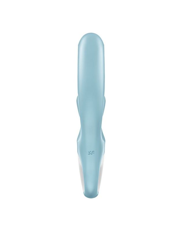 Вибратор-кролик Satisfyer Love Me Blue, гибкий, отросток с тройным кончиком