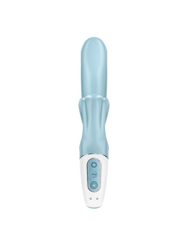 Вибратор-кролик Satisfyer Love Me Blue, гибкий, отросток с тройным кончиком
