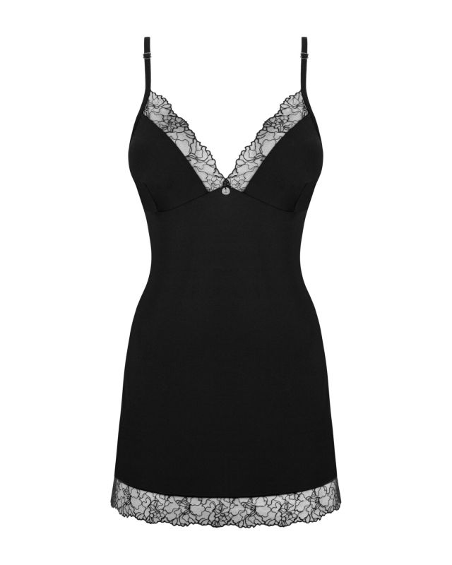 Сорочка и трусики Obsessive Bella Rou chemise & thong XS/S