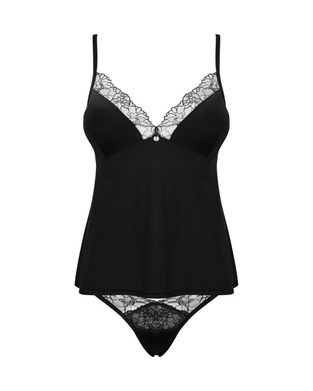 Топ и трусики Obsessive Bella Rou top & panties XL/2XL, топ, трусики