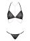 Комплект с цепочками Obsessive Pantheria 2-pcs set black S/M, бюстгальтер, трусики