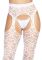 Ажурные колготки с сердечками Leg Avenue Heart White, one size, имитация чулок