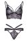 Эротический комплект со стрепами и стразами Leg Avenue Ready Or Not L Black, бра + стринги