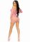 Платье-сетка с сердечками Leg Avenue Heart net mini dress Pink, завязки, открытые плечи, one size