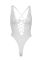 Кружевное боди Leg Avenue Floral lace thong teddy White, шнуровка на груди, one size