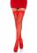 Чулки-сетка с атласным бантиком Leg Avenue Fishnet Thigh Highs With Bow One size, Red