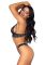 Эротический комплект со стрепами и стразами Leg Avenue Ready Or Not M Black, бра + стринги