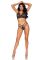 Эротический комплект со стрепами и стразами Leg Avenue Ready Or Not M Black, бра + стринги