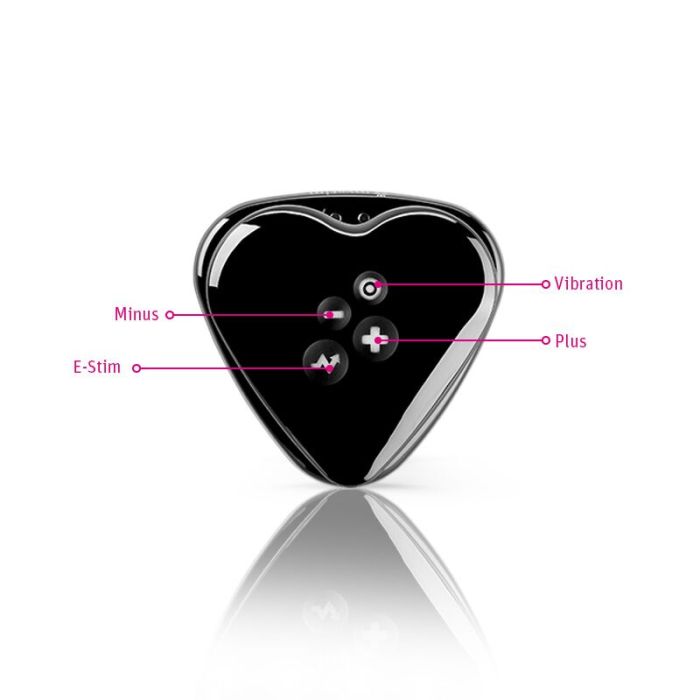 Вибратор для клитора с электростимуляцией Mystim Heart?s Desire Black Edition