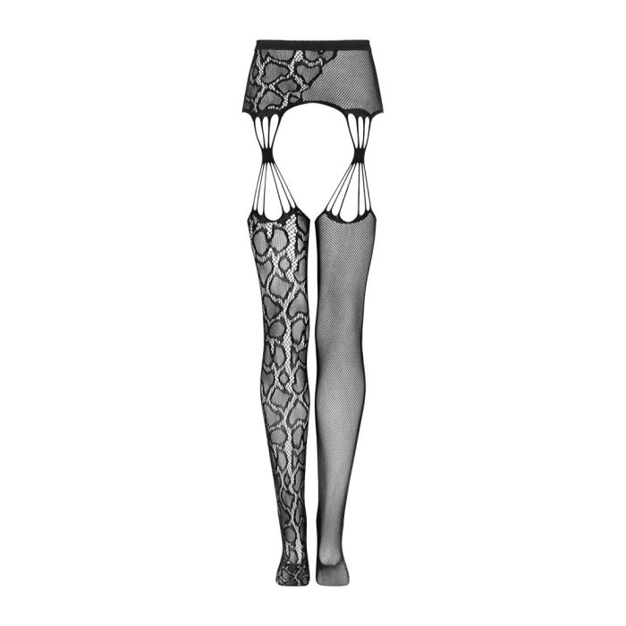 (SALE) Эротические колготки-бодистокинг Obsessive Garter stockings S821 S/M/L, имитация чулок и пояса для ч