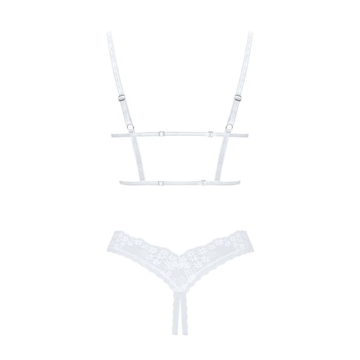 Эротический комплект Obsessive Heavenlly 2-pcs cupless set M/L, открытая грудь, с доступом