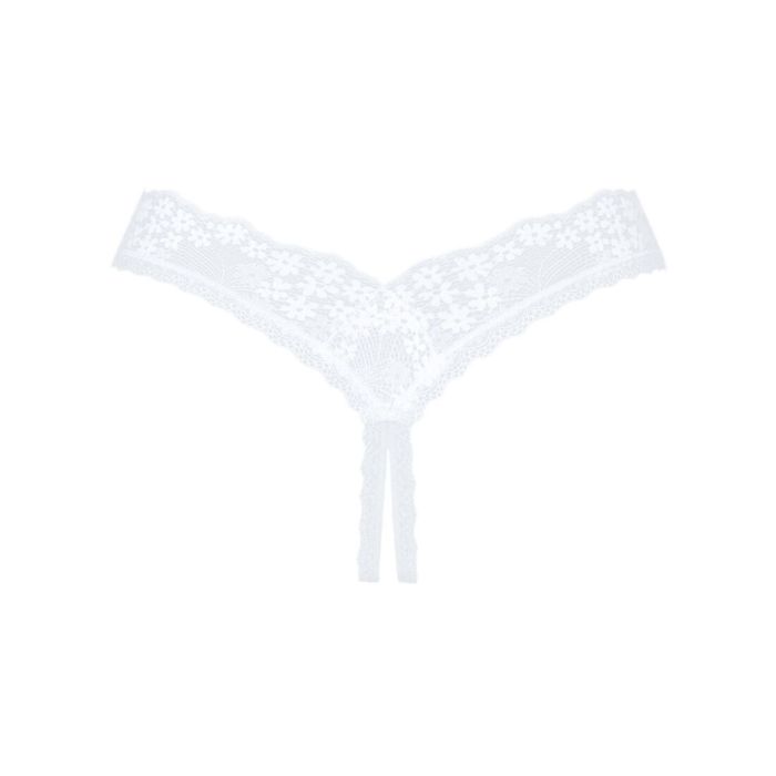Кружевные танга Obsessive Heavenlly crotchless thong M/L, с доступом