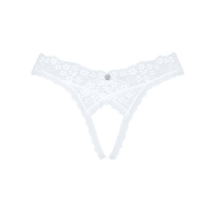 Кружевные танга Obsessive Heavenlly crotchless thong XL/2XL, с доступом