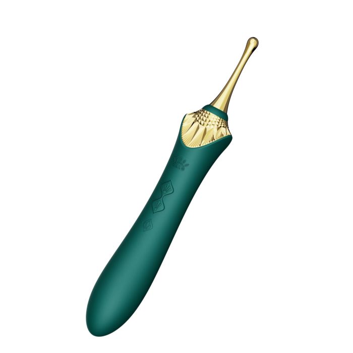 Мультифункциональный вибратор Zalo — Bess 2 Turquoise Green, 4 насадки, подогрев