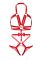 Портупея-тедди из ремней Leg Avenue Studded O-ring harness teddy M Red, экокожа