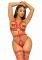 Портупея-тедди из ремней Leg Avenue Studded O-ring harness teddy L Red, экокожа