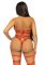 Портупея-тедди из ремней Leg Avenue Studded O-ring harness teddy L Red, экокожа