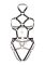 Портупея-тедди из экокожи Leg Avenue Heart ring harness teddy L, Black, подвеска-сердечко, цепи