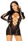 (SALE) Leg Avenue Long sleeve cut out mini dress Black O/S
