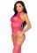 Кружевной бодистокинг с открытым доступом Leg Avenue High neck lace bodystocking One size Raspberry